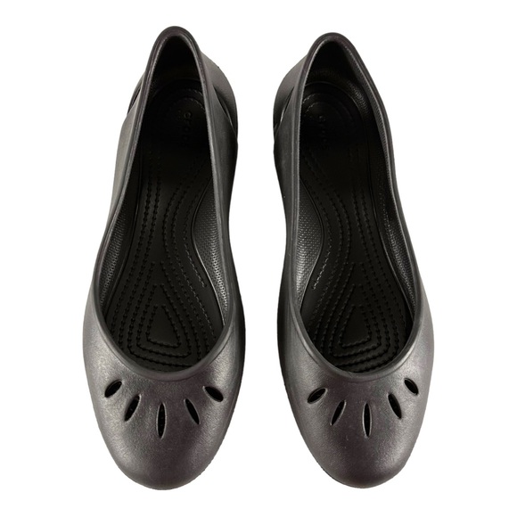 Crocs Kelli Flats Cutout Black Ballet Flats - Picture 4 of 11